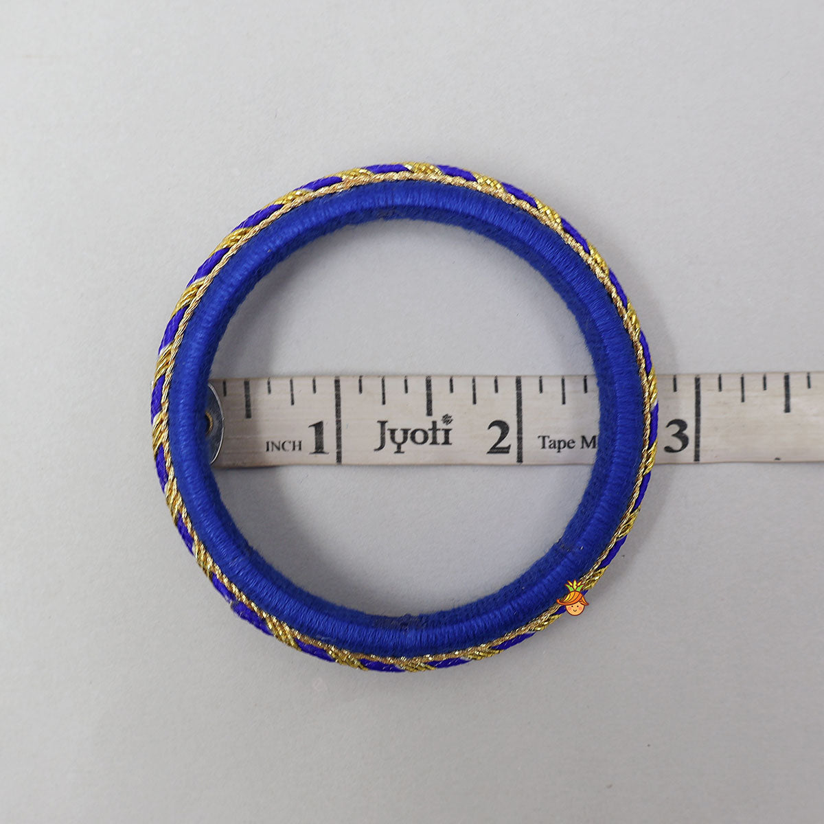 Thread And Lace Detailed Blue Bangles Set