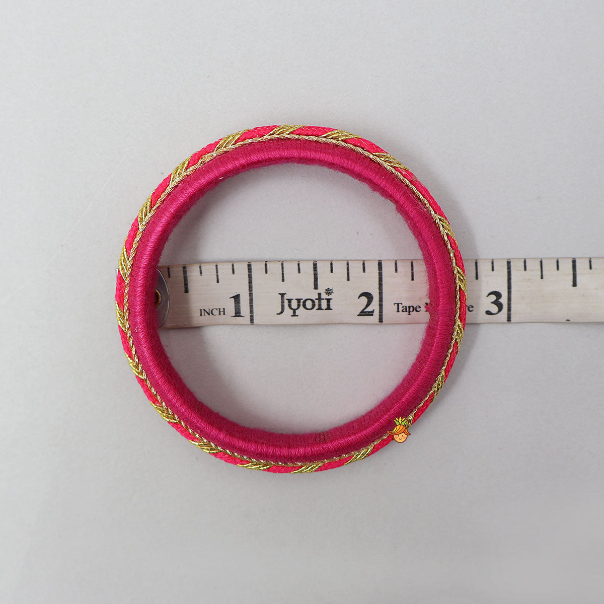 Thread And Lace Detailed Pink Bangles Set