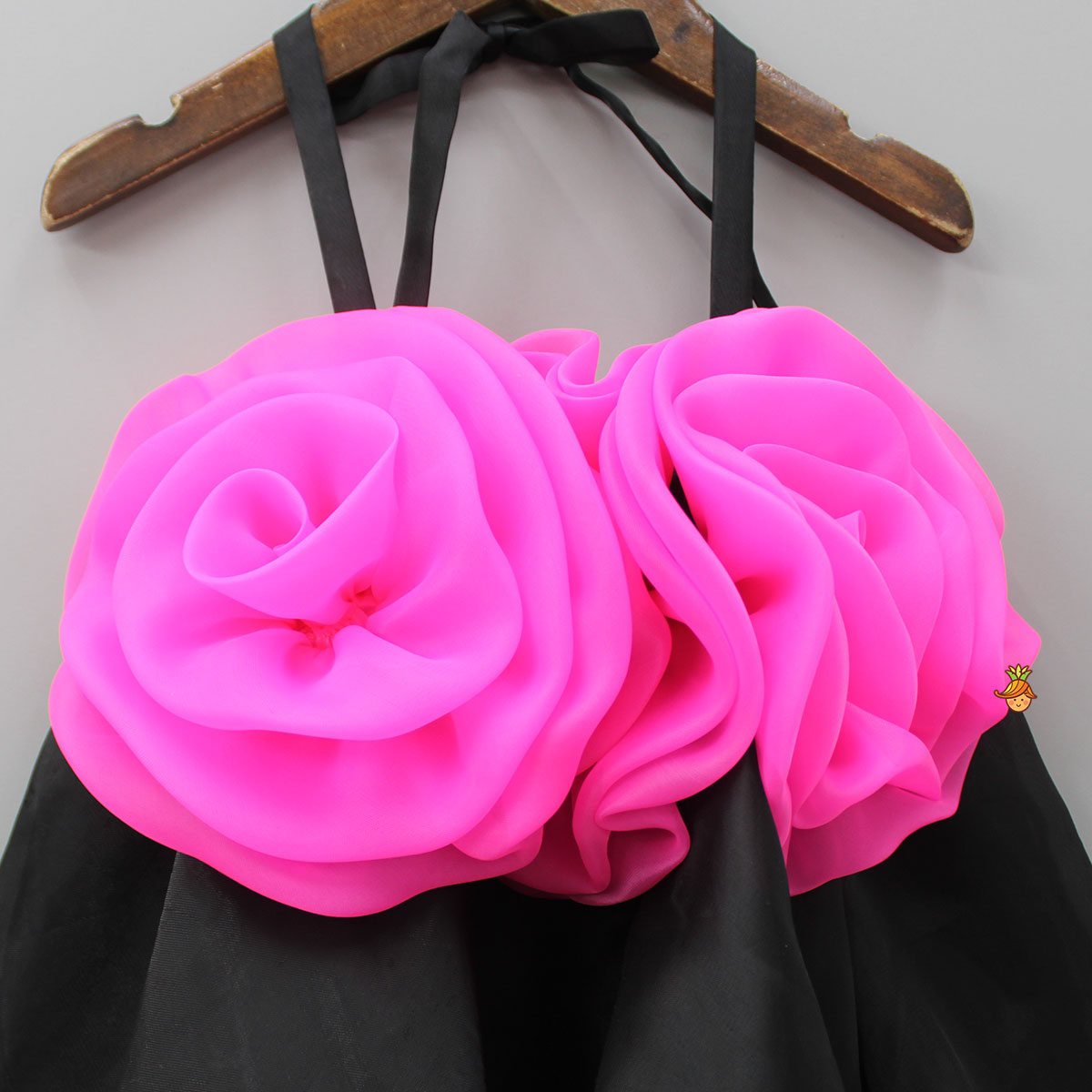 Flower Enhanced Halter Neck Flared Dress