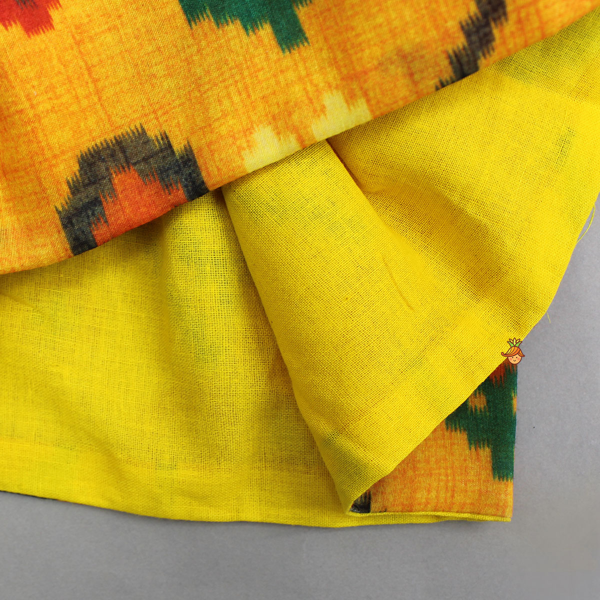 Pre Order: Patola Printed Angarkha Style Kurta And Dhoti With Mukut