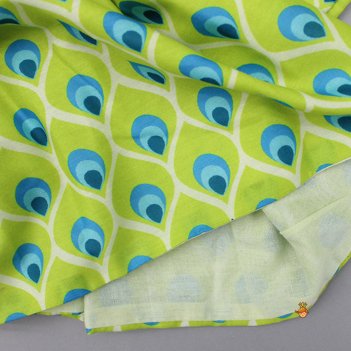 Pre Order: Printed Angarkha Style Green Kurta And Dhoti With Mukut