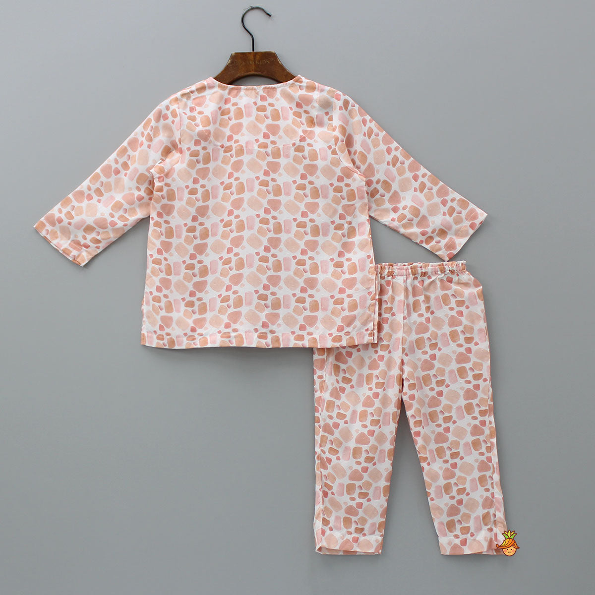 Pre Order: Printed Peach Bamboo Fabric Top And Pyjama