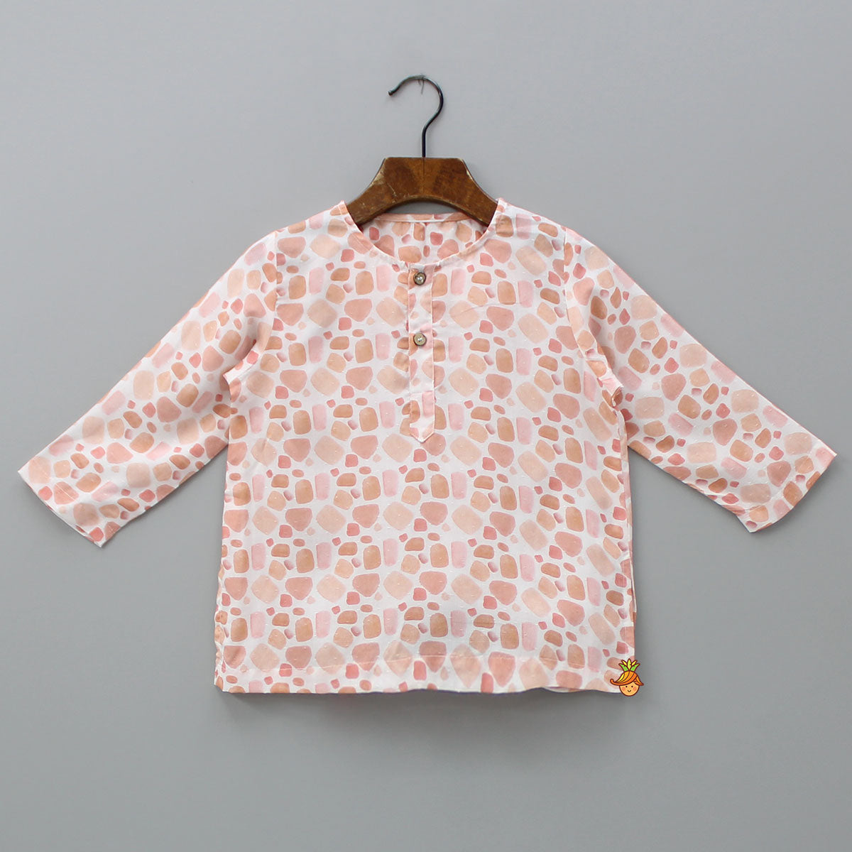 Pre Order: Printed Peach Bamboo Fabric Top And Pyjama