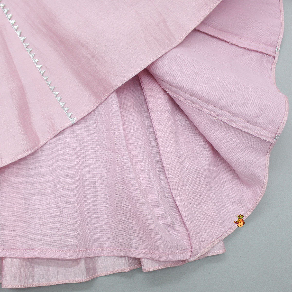 Pre Order: Pink Gota Lace Work Kurti With Matching Palazzo