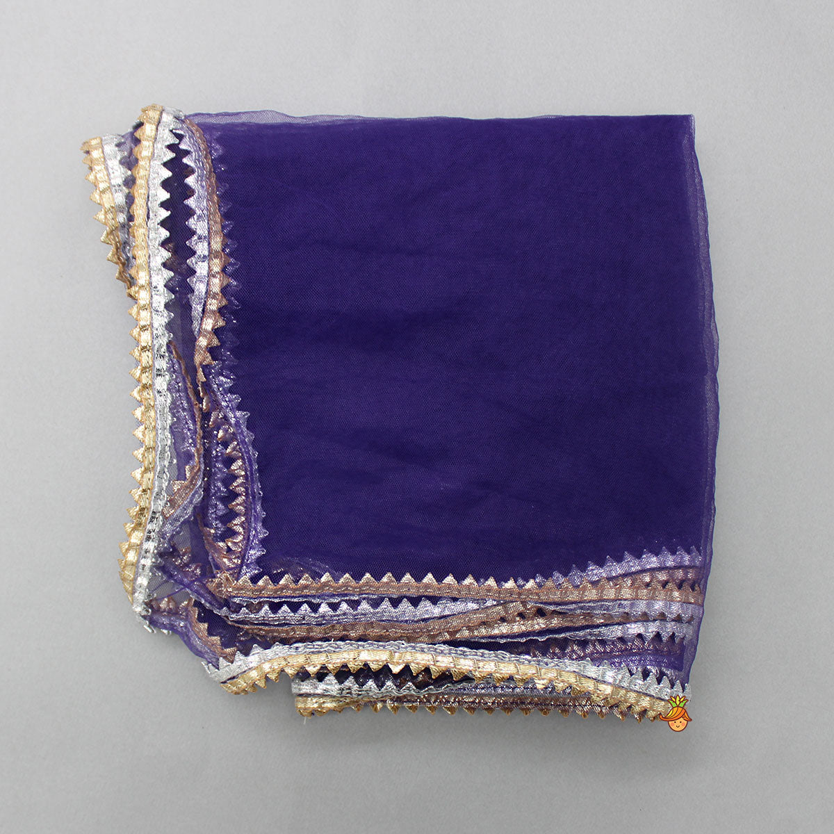 Pre Order: Embroidered Purple Top And Lehenga With Net Dupatta