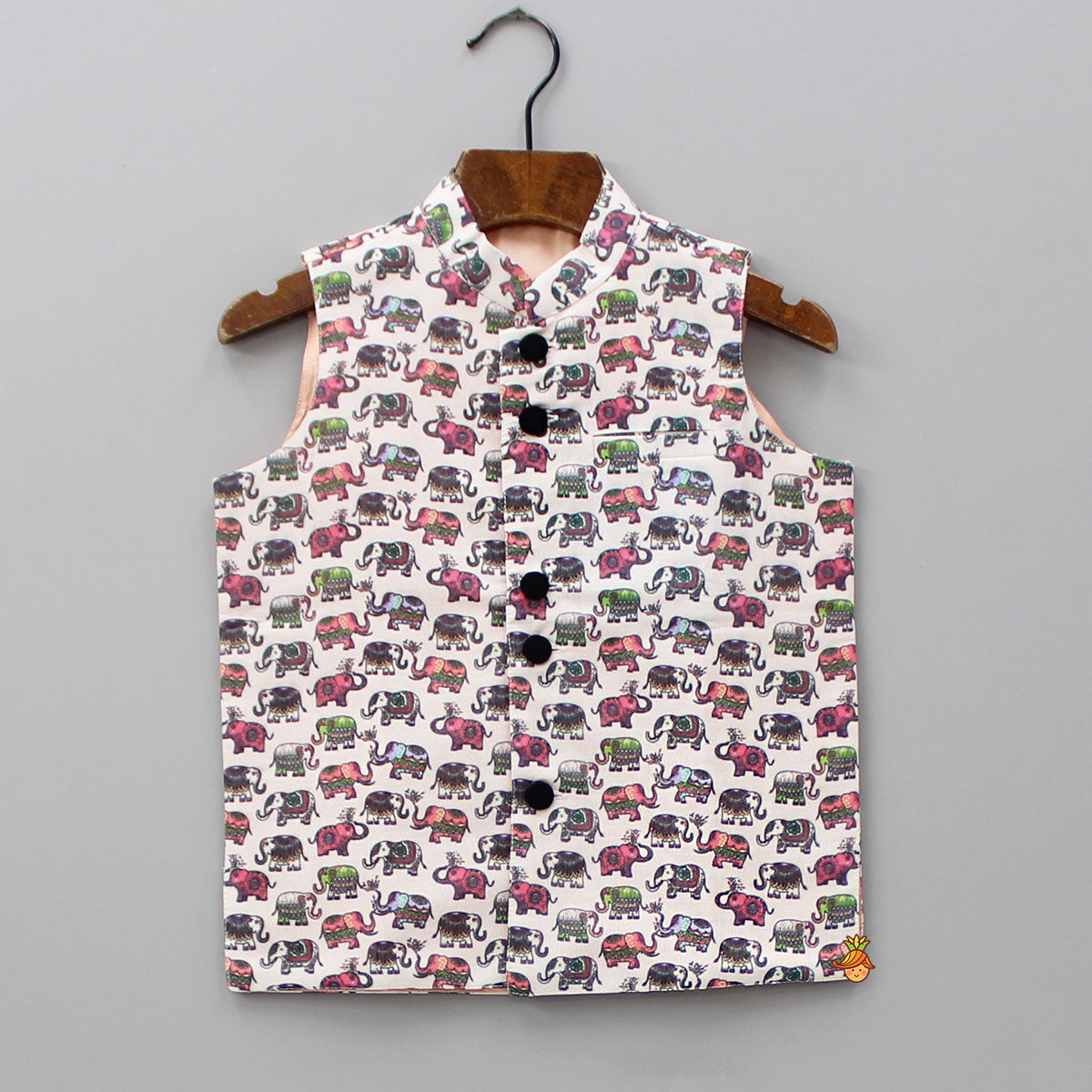 Pre Order: Elephant Printed Multicoloured Jacket