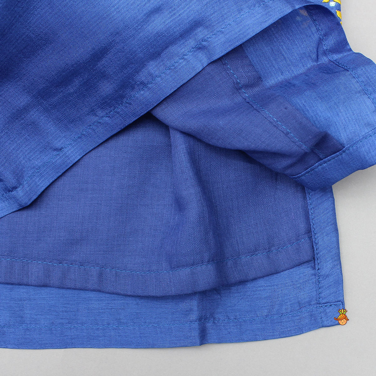Pre Order: Blue Embroidered Jacket With Kurta And Pyjama