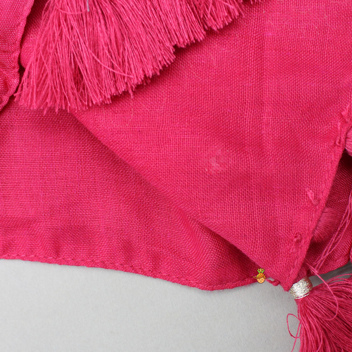 Pre Order: Embroidered Stylish Hem Pink Top And Pleated Lehenga