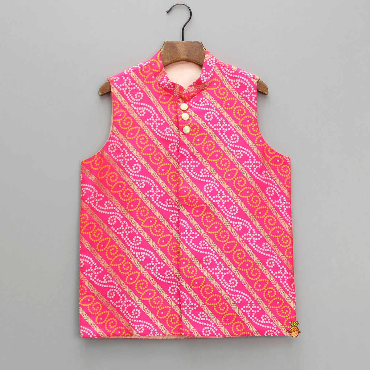 Pre Order: Multicoloured Bandhani Printed Jacket