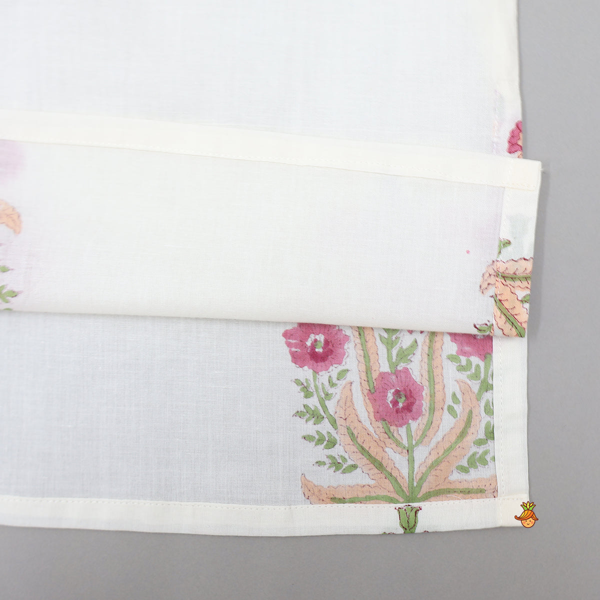 Floral Printed Kurta With Handworked Jacket And Dhoti