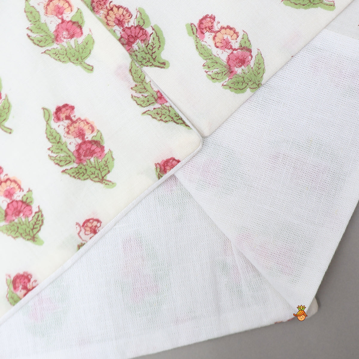 Floral Printed Kurta With Handworked Jacket And Dhoti