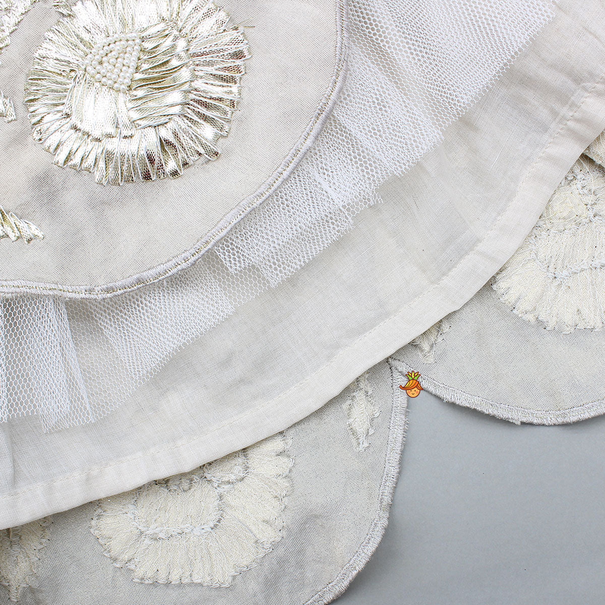 Pre Order: Gota Lace Embroidered Top With Lehenga