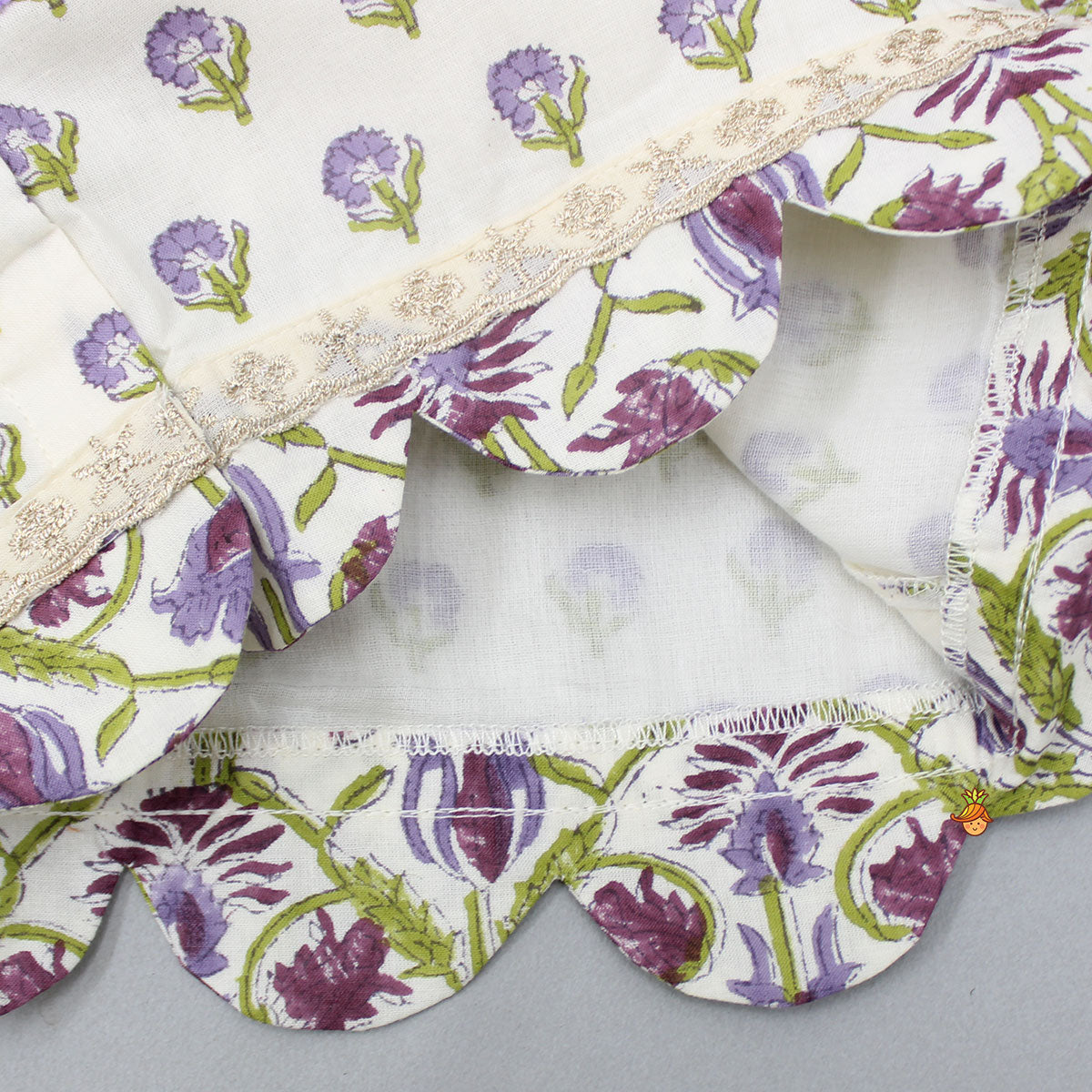 Pre Order: Floral Printed One Shoulder Top With Lehenga And Dupatta