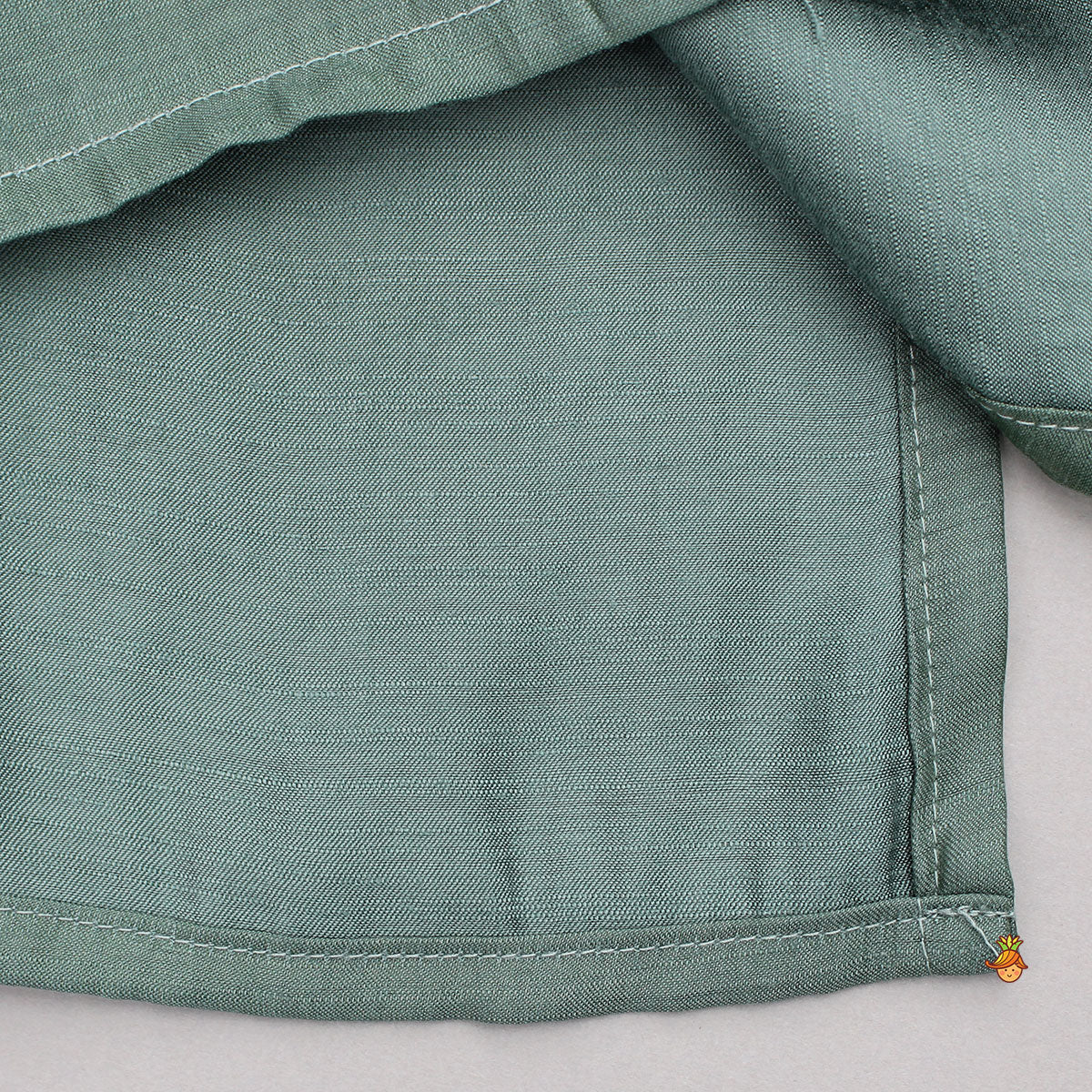Pre Order: Green Kurta With Printed Jacket And Pyjama