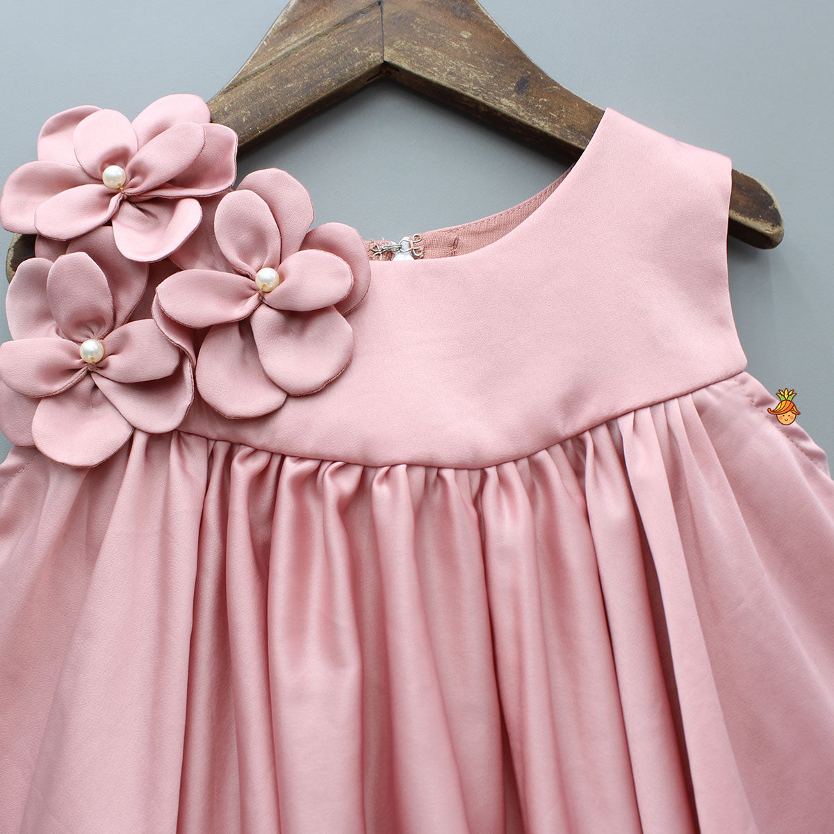 Pre Order: Flower Enhanced Pink Flared Dress