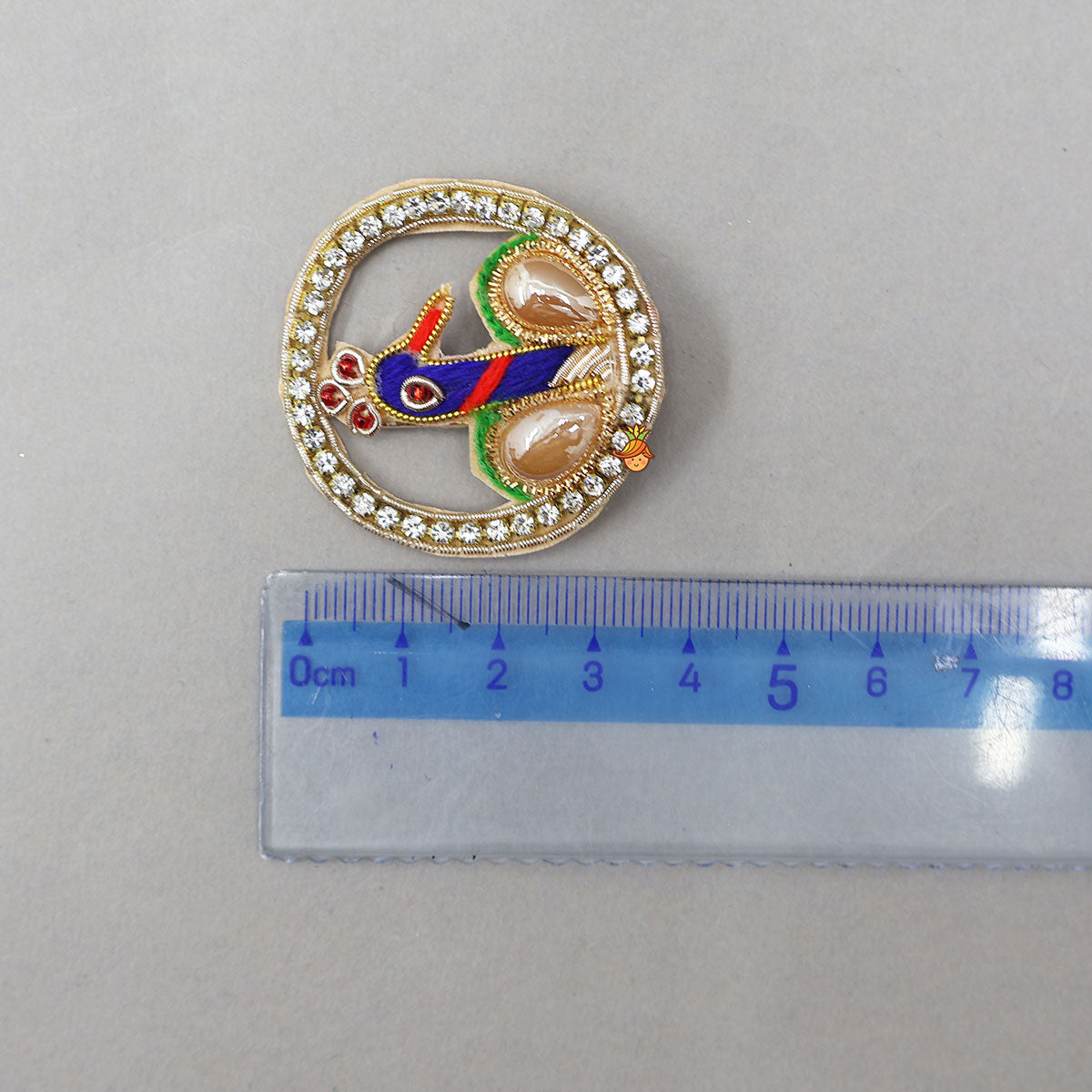 Peacock Embroidered Studded Hairclips