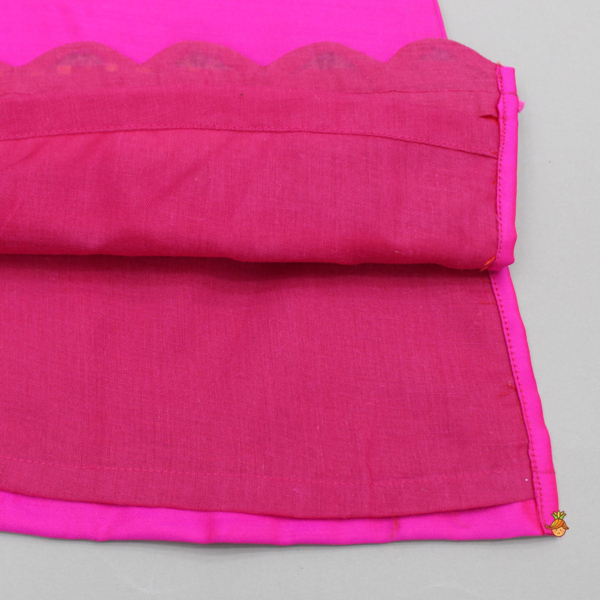 Pre Order: Pink Embroidered Kurti With Pant And Dupatta