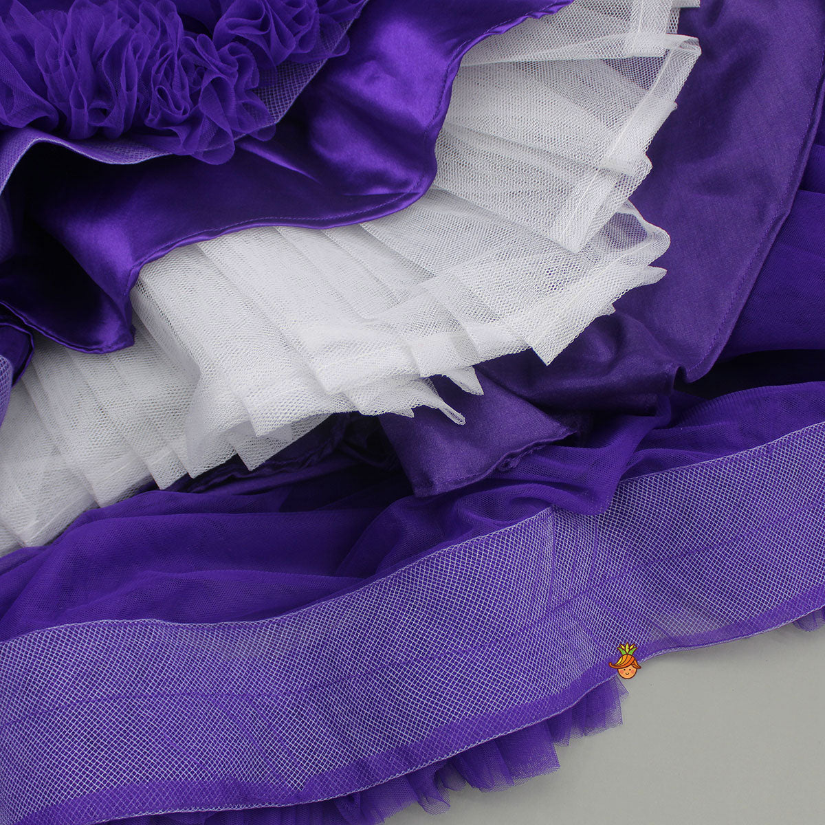 Pre Order: Purple One Shoulder High Low Dress With Matching Head Band And Detachable Bow