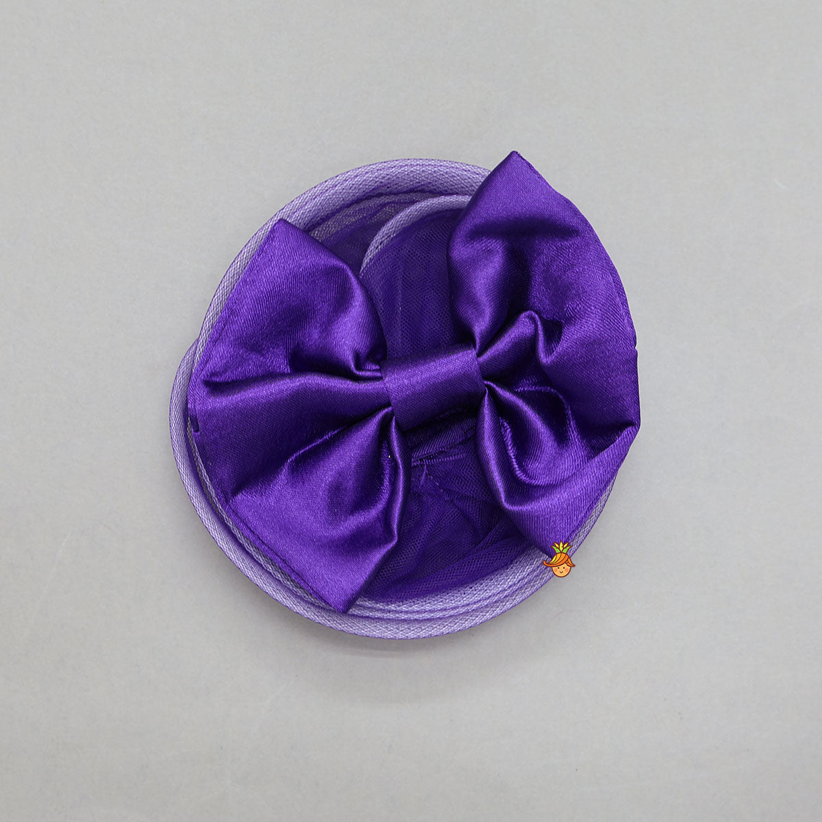 Purple One Shoulder High Low Dress With Matching Hair Clip And Detachable Bow