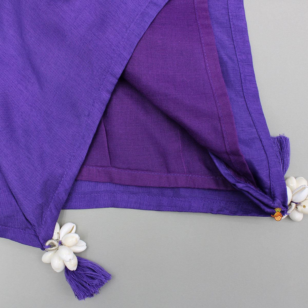 Pre Order: Purple Gota Work Embroidered Stylish Flared Top With Palazzo