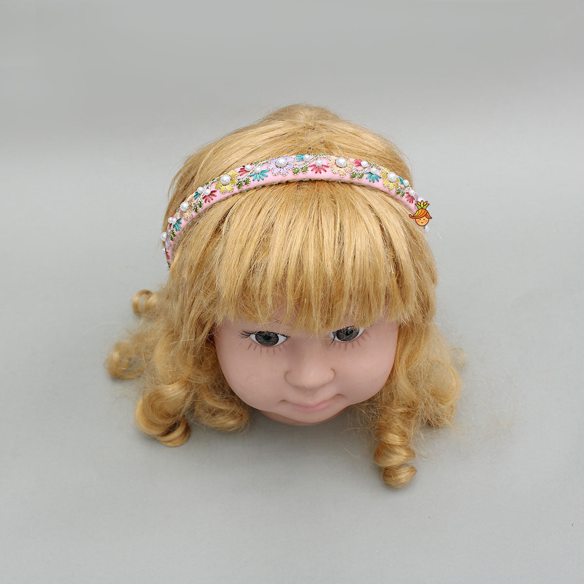 Thread Embroidered Pink Hairband