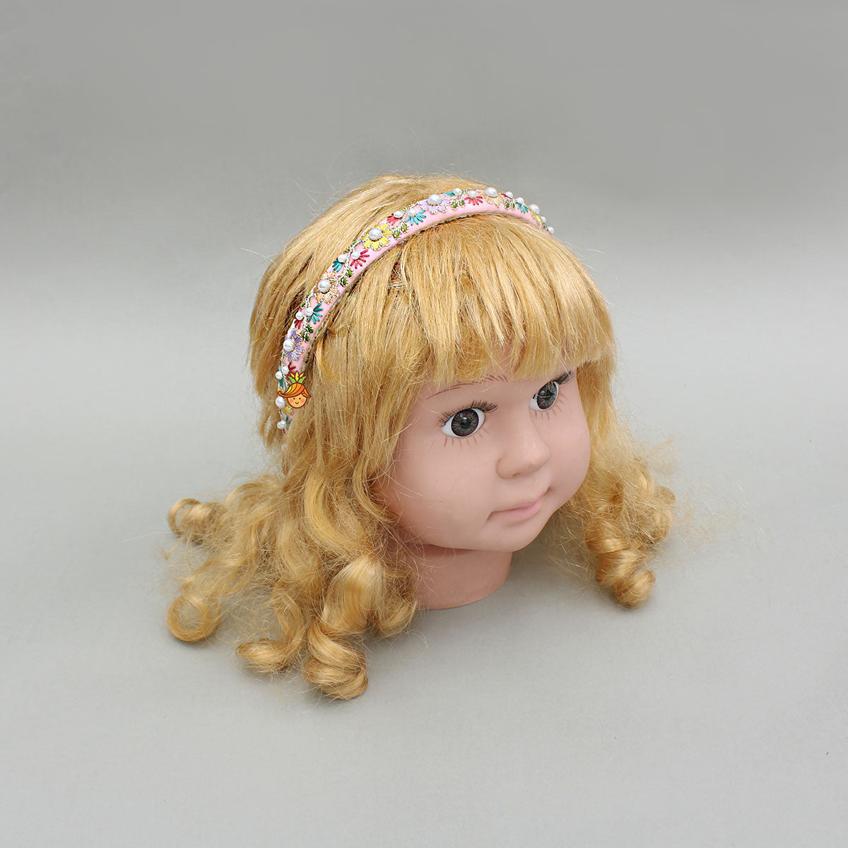 Thread Embroidered Pink Hairband