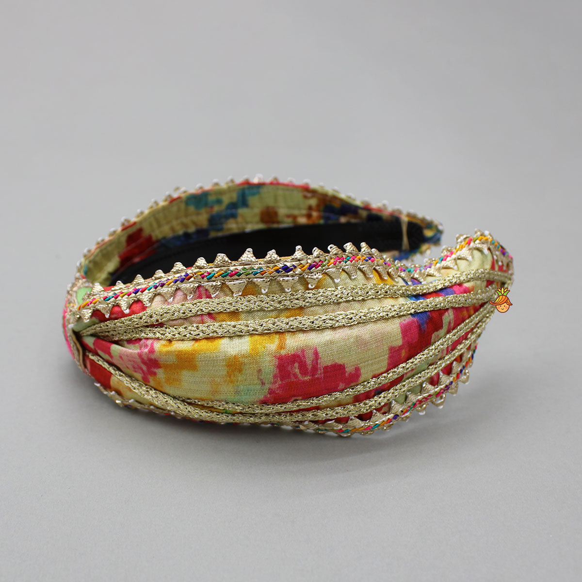 Pre Order: Printed And Embroidered Strappy Jumpsuit With Hairband