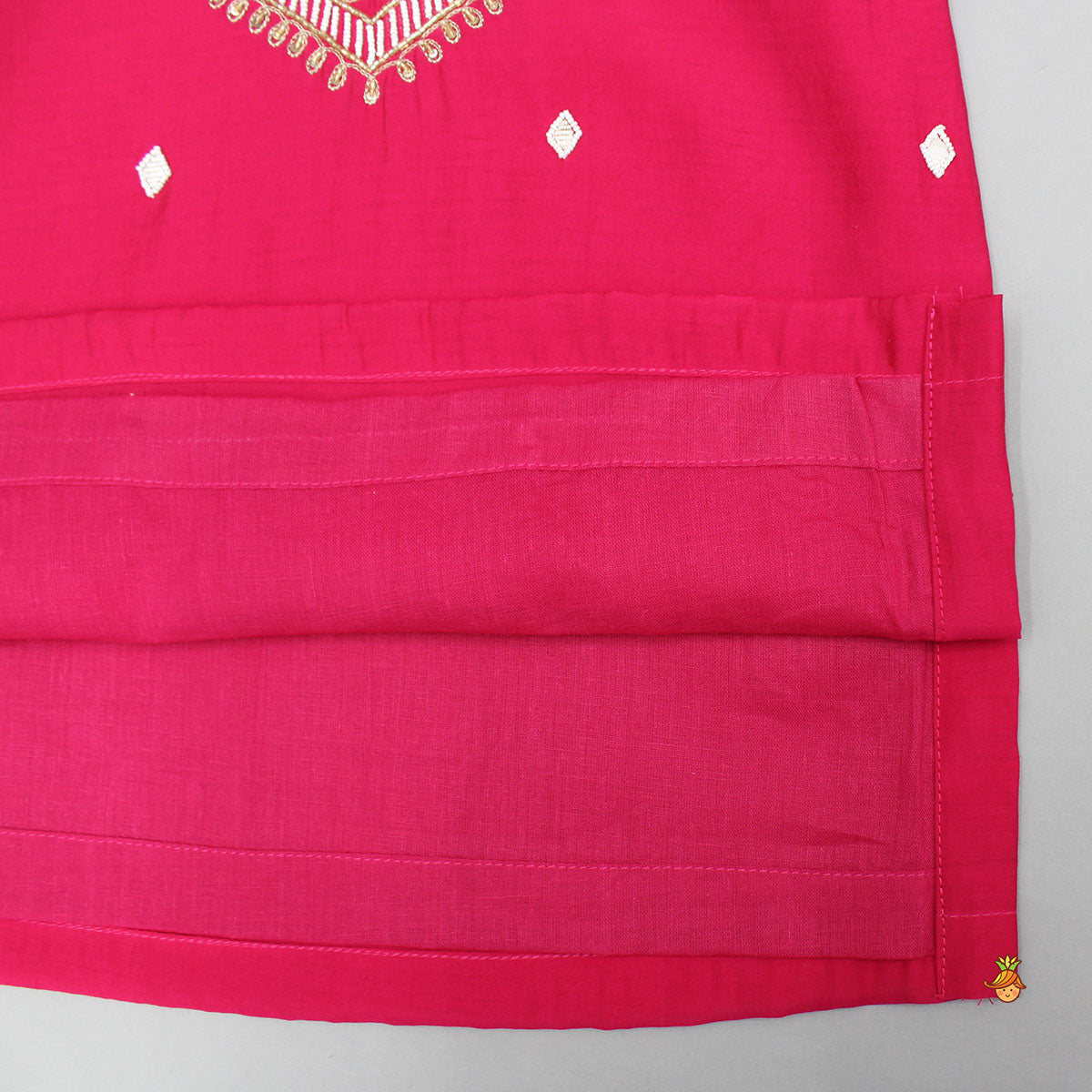 Pre Order: Embroidered Pink Kurta With Churidar