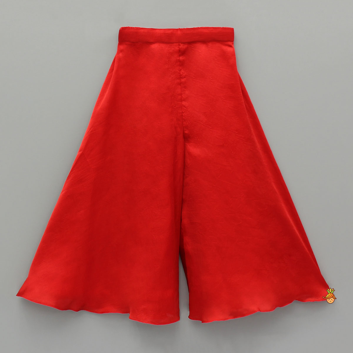 Pre Order: Red Embroidred Halter Neck Top With Flared Palazzo