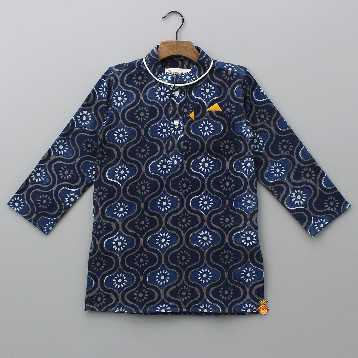 Hand Block Printed Blue Kurta