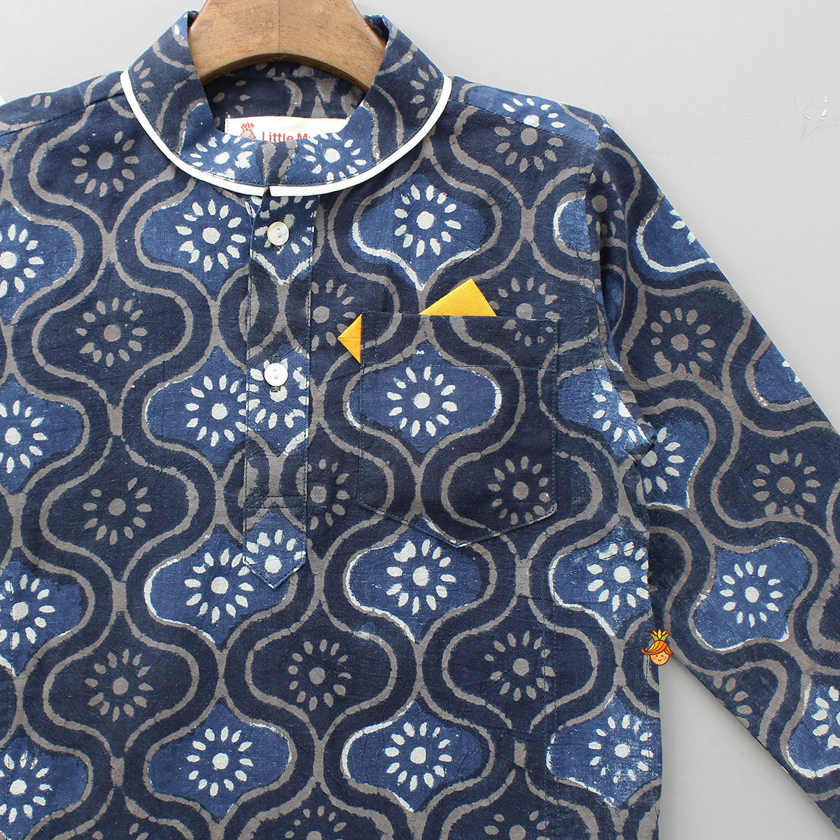 Hand Block Printed Blue Kurta