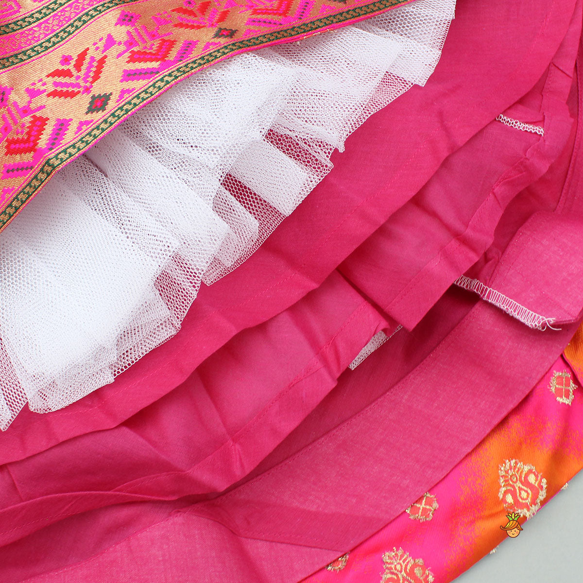 Pre Order: Dual Tone Brocade Embroidered Top And Lehenga