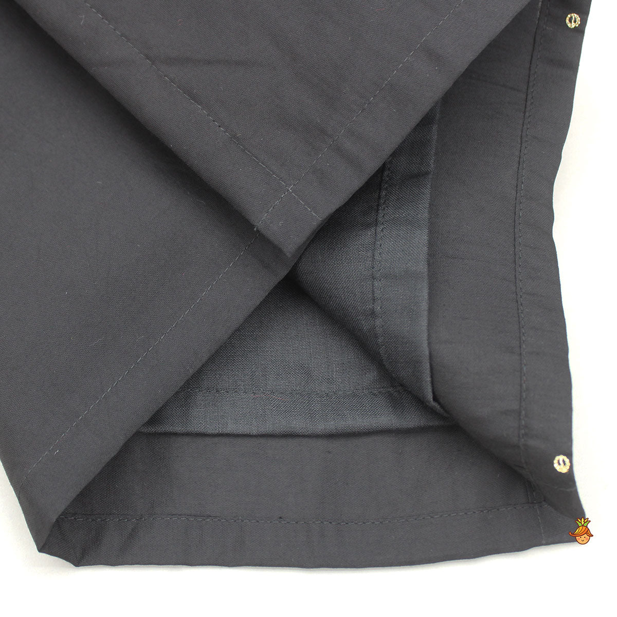Pre Order: Black Hand Embroidered Kurta And Pyjama