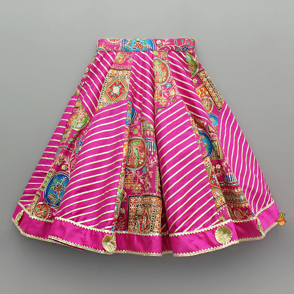 Pre Order: Pink Printed And Embroidered Top With Lehenga And Dupatta