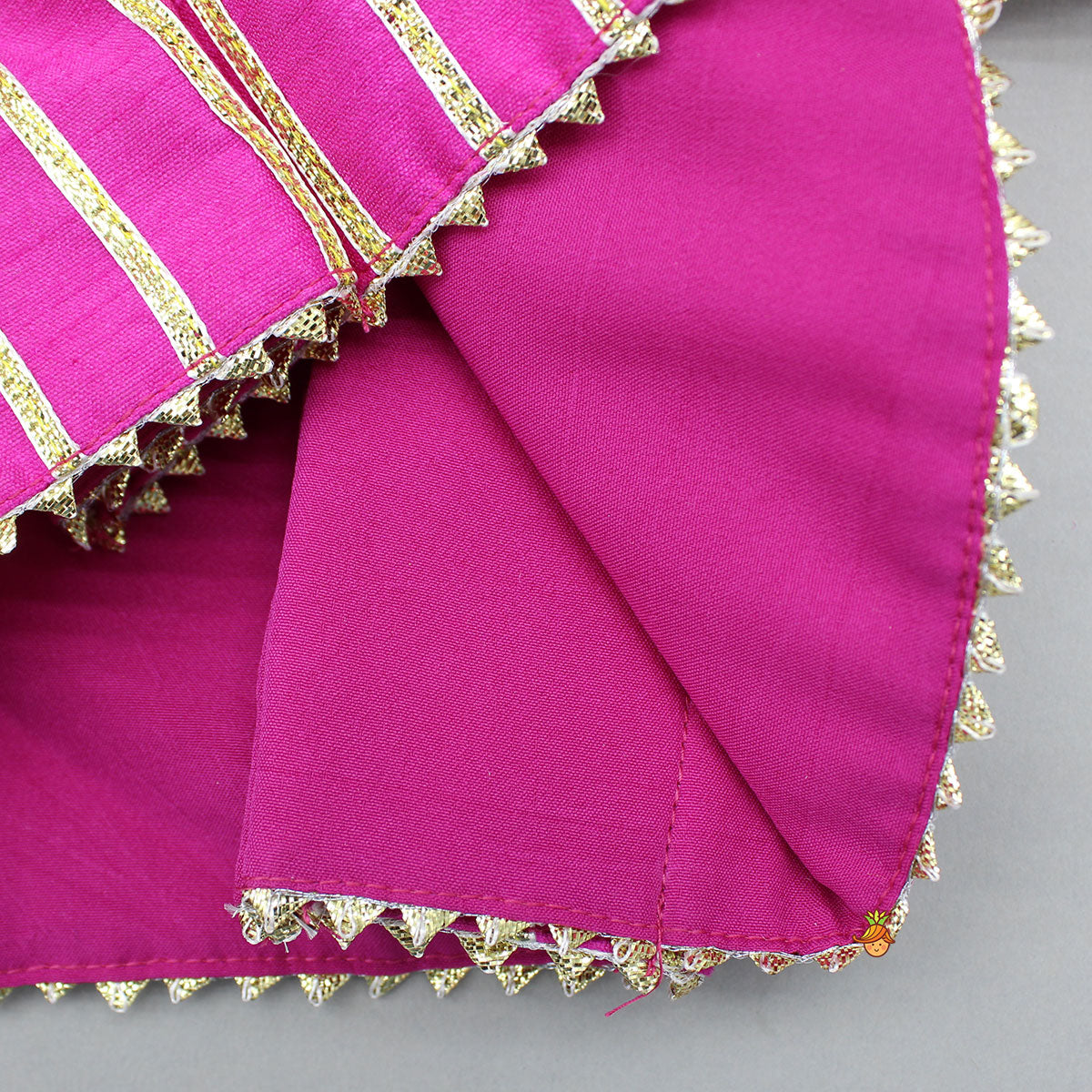 Pre Order: Pink Printed And Embroidered Top With Lehenga And Dupatta