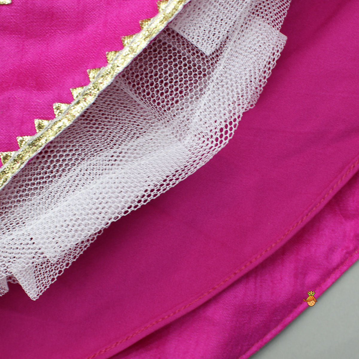 Pre Order: Pink Printed And Embroidered Top With Lehenga And Dupatta
