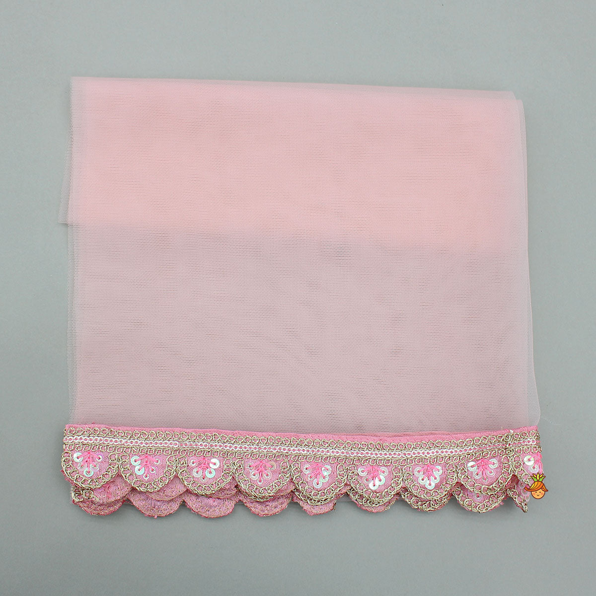 Peach Floral Printed Cape Style Top And Lehenga With Dupatta