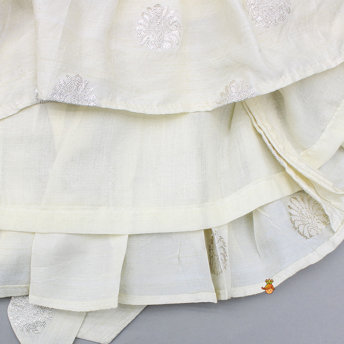 Pre Order: Off White Tie Up Strap Top And Faux Mirror Work Lehenga