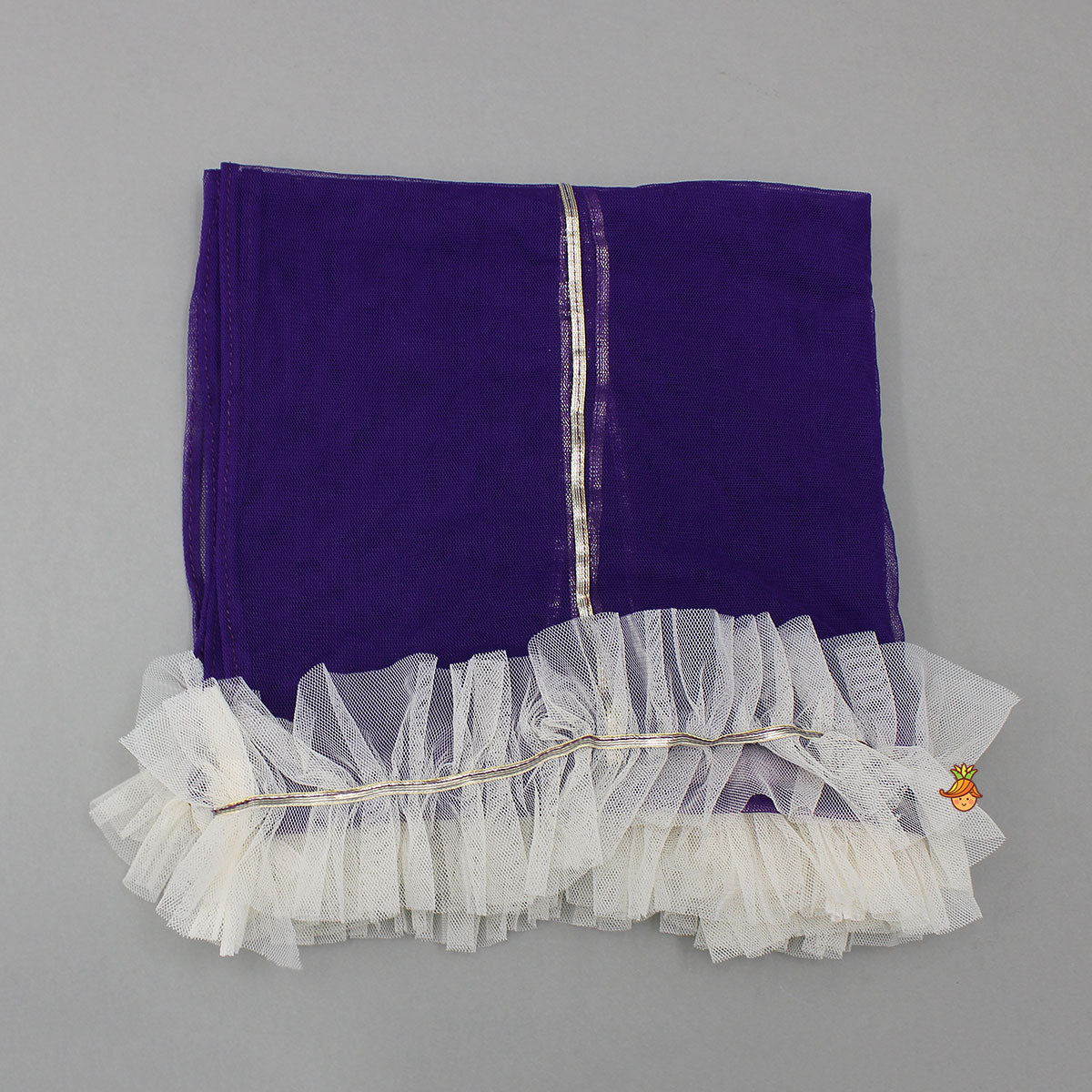 Pre Order: Purple Velvet Lace Detailed Top And Lehenga With Dupatta