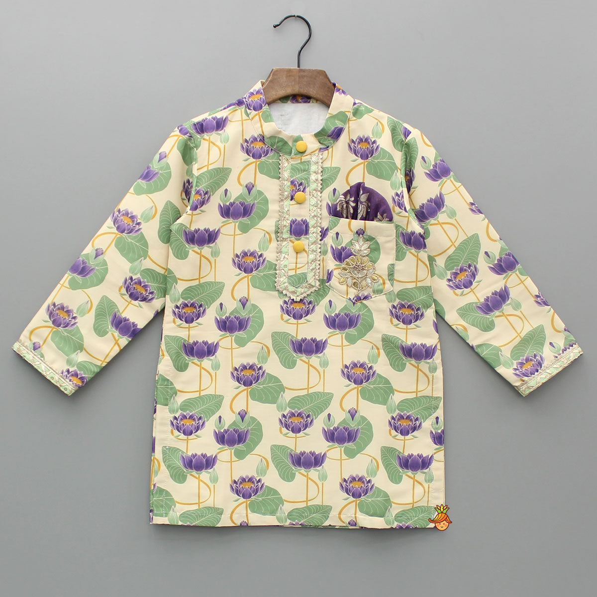 Pre Order: Multicolour Floral Printed Kurta And Pyjama