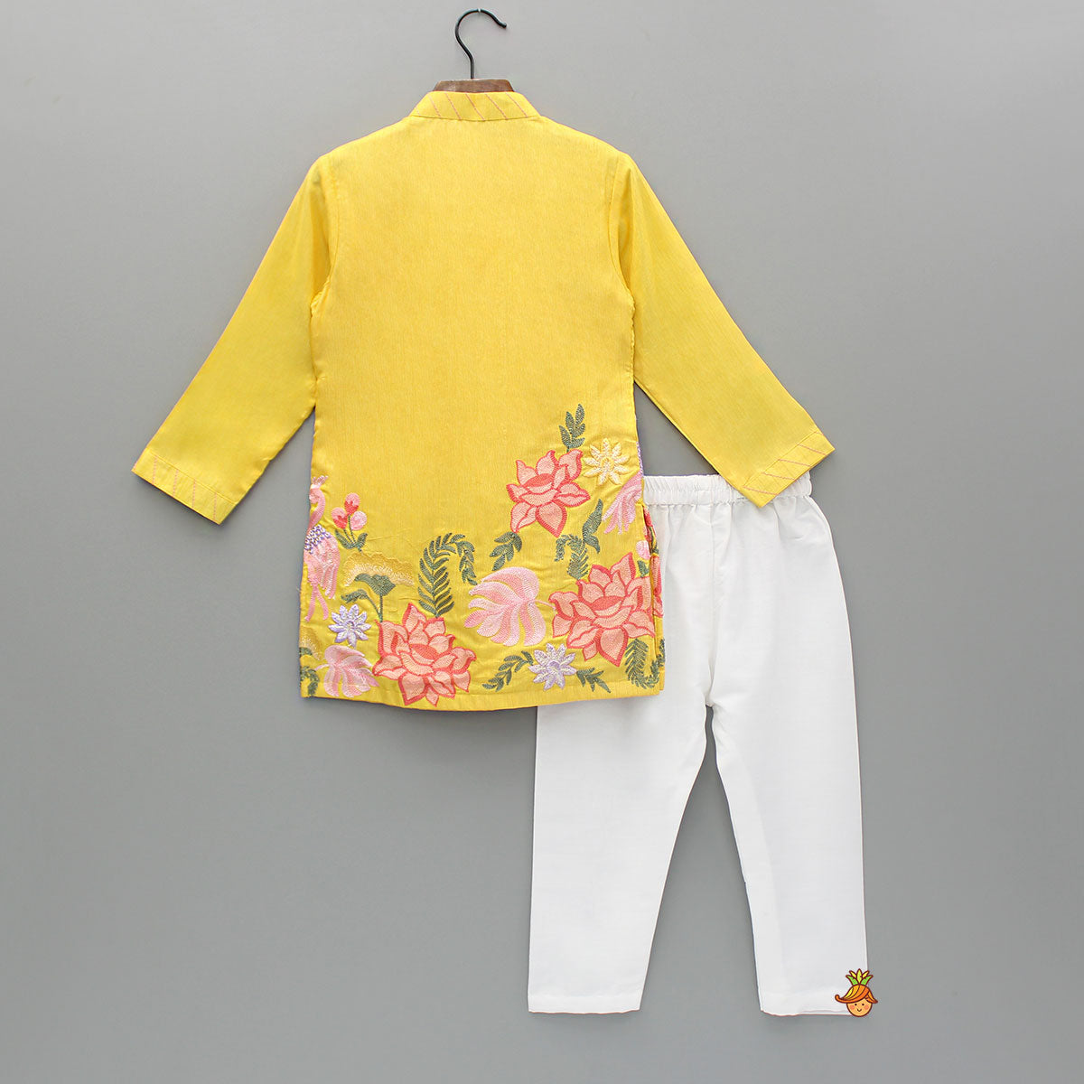 Pre Order: Yellow Embroidered Kurta And Pyjama