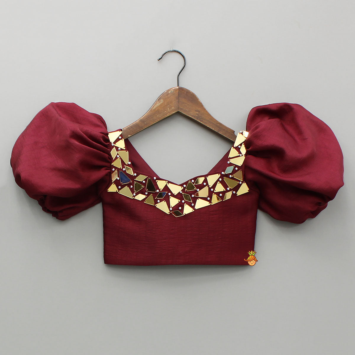 Pre Order: Maroon Embellished Top And Lehenga