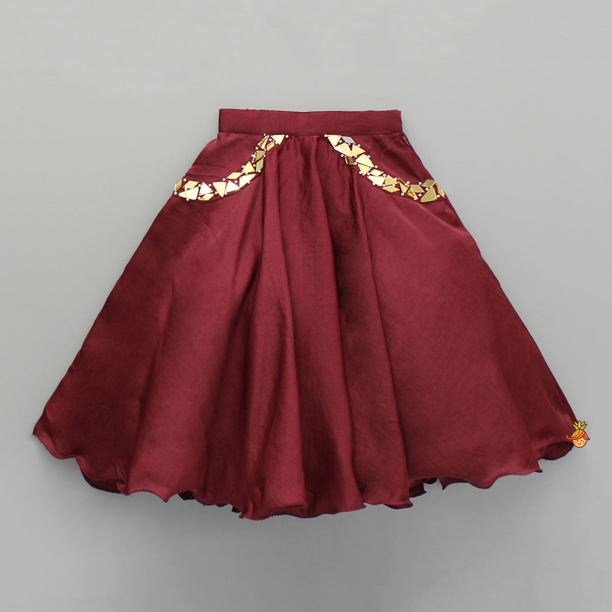 Pre Order: Maroon Embellished Top And Lehenga