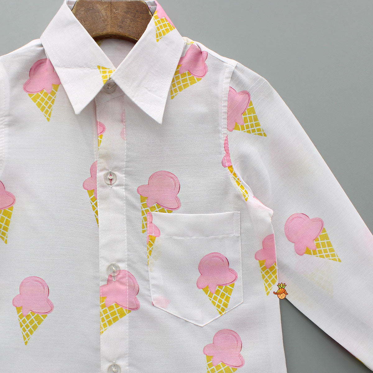 Pre Order: Ice Cream Printed White Shirt