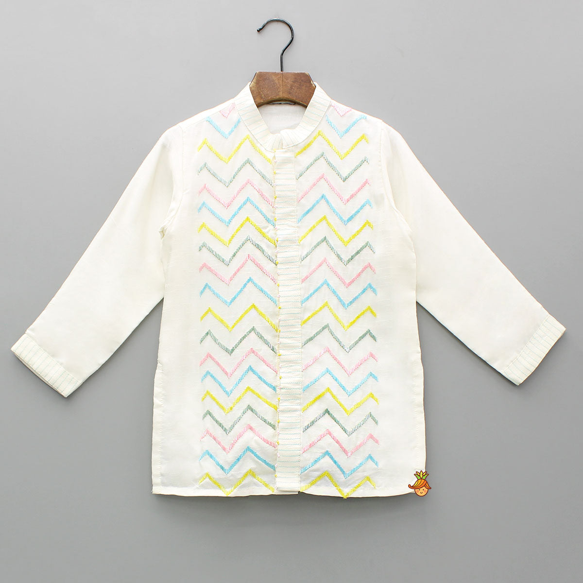 Pre Order: Multicolour Cut Dana Embroidered Kurta And Pyjama
