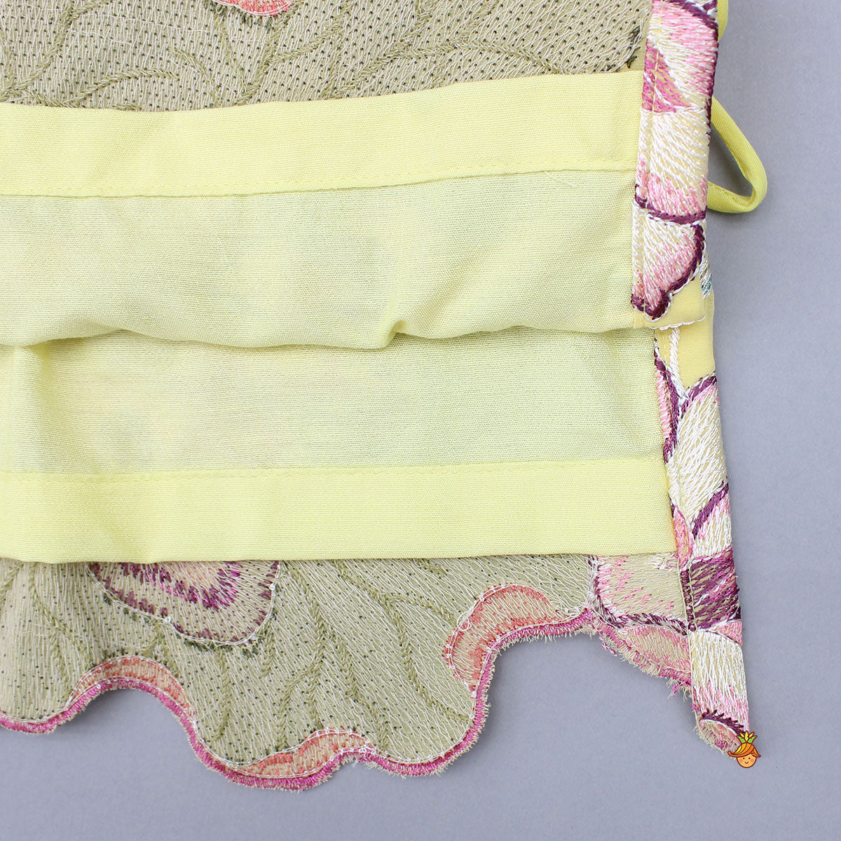 Pre Order: Yellow Floral Embroidered Kurti And Sharara