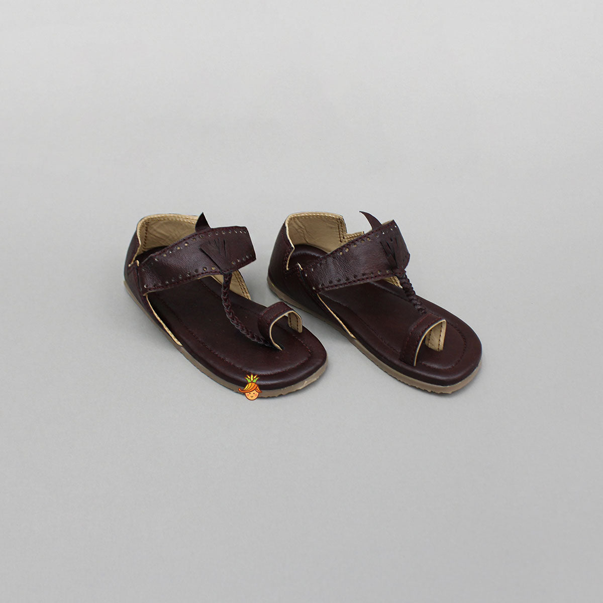 Brown Braided Kolhapuri Flats