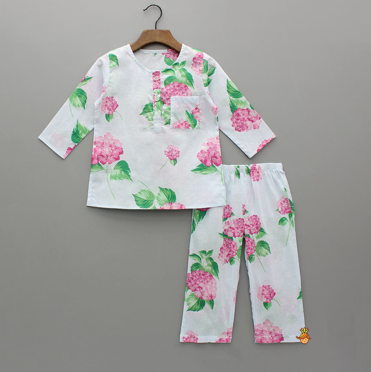Pre Order: Floral Printed Top And Pyjama