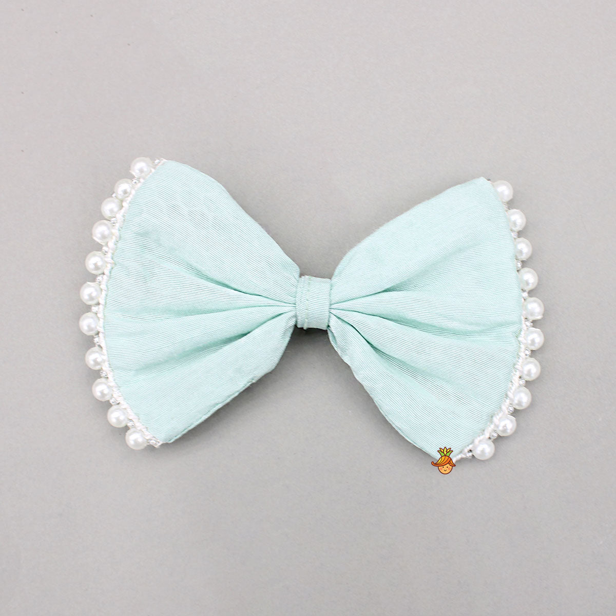 Pre Order: Embroidered Green Top And Pleated Palazzo With Matching Bow Hair Clip