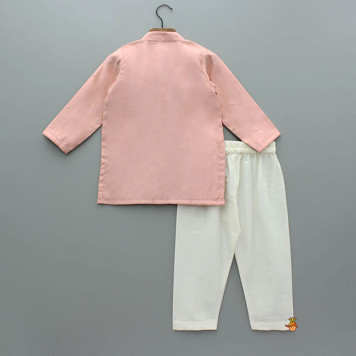 Pre Order: Peach Embroidered Kurta And Pyjama